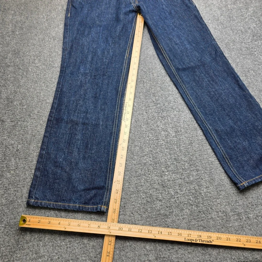 Ecko Unltd Jeans Mens 36x32 Slim Straight Fit Dark Blue Rhino Embroidered Y2K